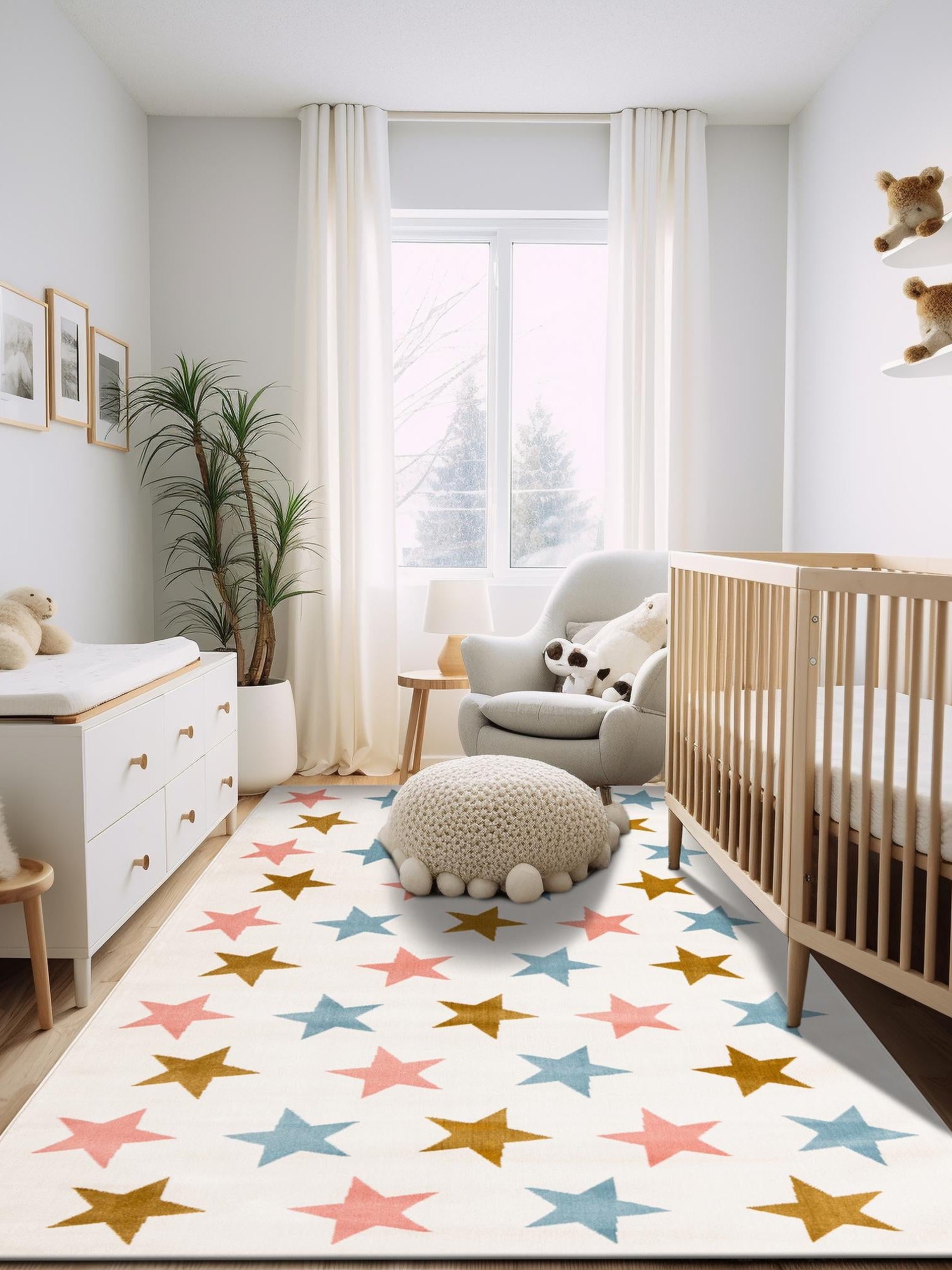 Multicolor 5' 3 x 8' Whimsy Kids Rectangle Area Rug for Baby Nursery, Toddler Playroom,  Bedrooms Playful Fun Design Easy Clean Carpet for Sale at Rug Engine