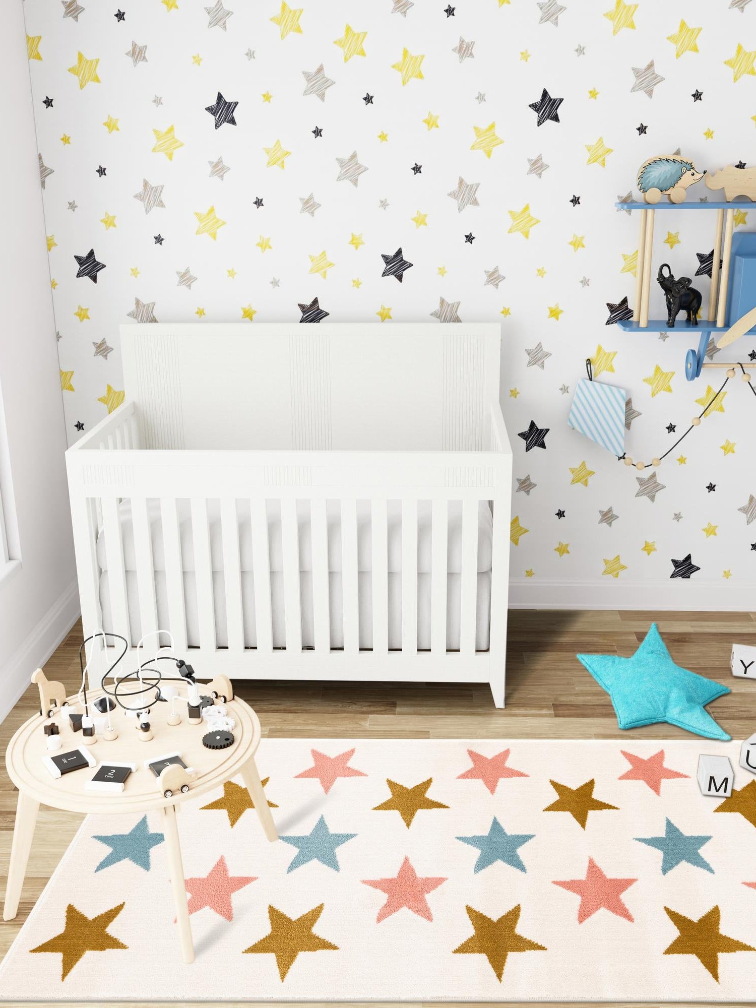 Multicolor 2' x 6' 1 Whimsy Kids Runner Area Rug for Baby Nursery, Toddler Playroom,  Bedrooms Playful Fun Design Easy Clean Carpet for Sale at Rug Engine