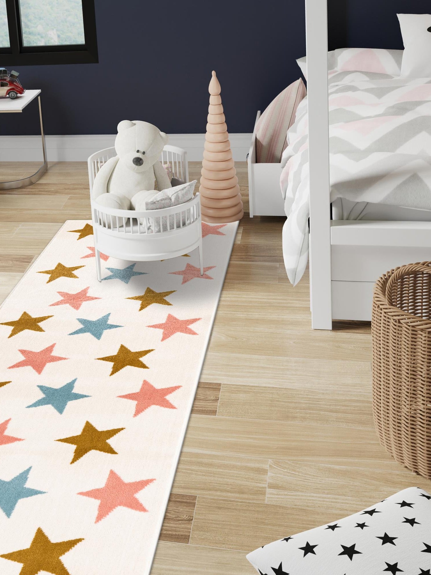 Multicolor 2' x 5' 1 Whimsy Kids Runner Area Rug for Baby Nursery, Toddler Playroom,  Bedrooms Playful Fun Design Easy Clean Carpet for Sale at Rug Engine
