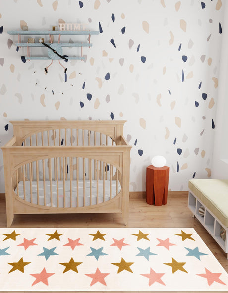 Multicolor 2' x 6' 1 Whimsy Kids Runner Area Rug for Baby Nursery, Toddler Playroom,  Bedrooms Playful Fun Design Easy Clean Carpet for Sale at Rug Engine