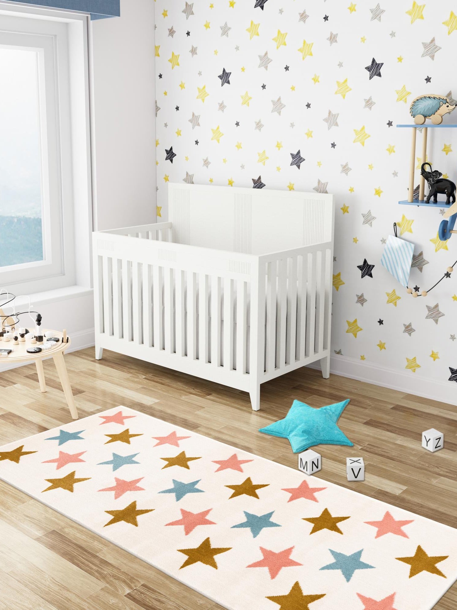 Multicolor 2' x 6' 1 Whimsy Kids Runner Area Rug for Baby Nursery, Toddler Playroom,  Bedrooms Playful Fun Design Easy Clean Carpet for Sale at Rug Engine