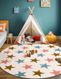 Multicolor 3' 1 x 3' 1 Whimsy Kids Round Rug