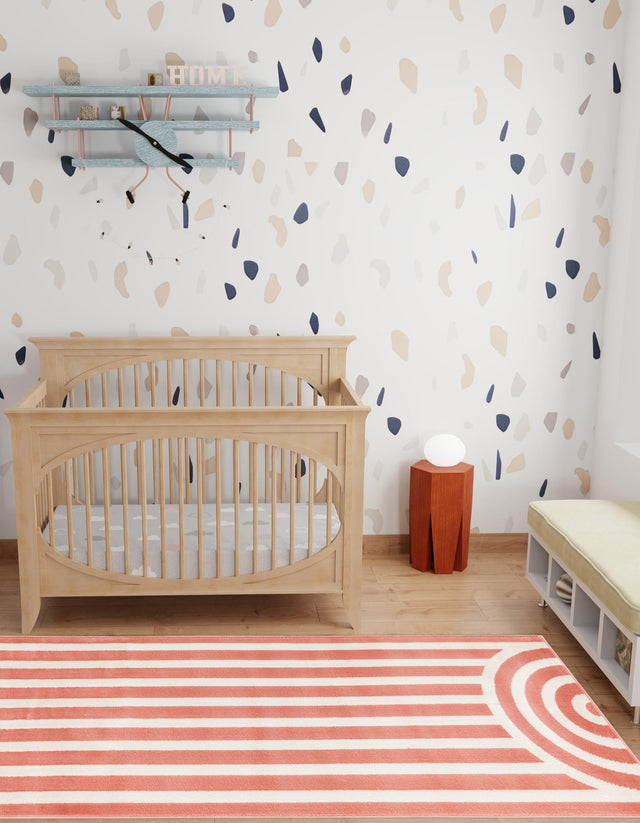 Soft Coral Pink 2' x 5' 1 Whimsy Kids Runner Rug