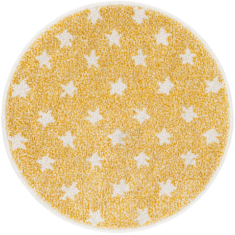 Soft Yellow 2' 2 x 2' 2 Whimsy Kids Round Rug