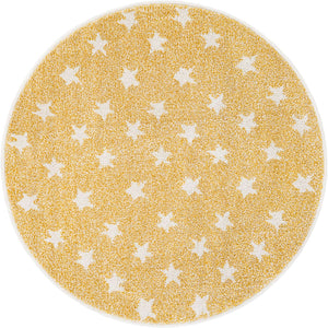 Soft Yellow 3' 3 x 3' 3 Whimsy Kids Round Rug