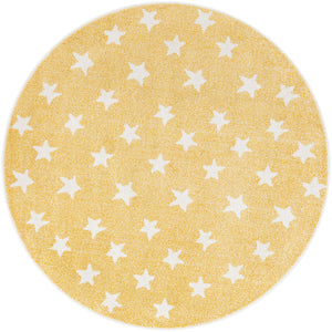 Soft Yellow 5' 1 x 5' 1 Whimsy Kids Round Rug
