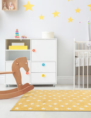 Soft Yellow 4' 1 x 6' 1 Whimsy Kids Rectangle Rug