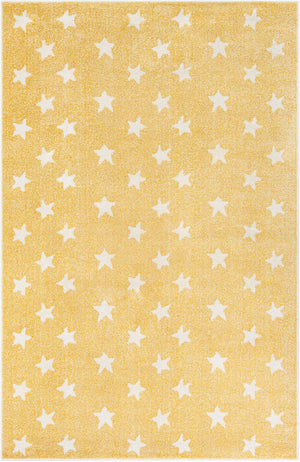 Soft Yellow 5' 3 x 8' Whimsy Kids Rectangle Rug