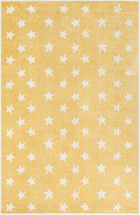 Soft Yellow 5' 3 x 8' Whimsy Kids Rectangle Rug