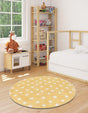 Soft Yellow 6' 1 x 6' 1 Whimsy Kids Round Rug