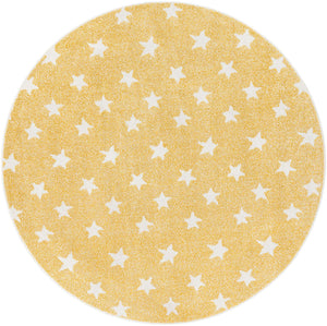Soft Yellow 6' 1 x 6' 1 Whimsy Kids Round Rug