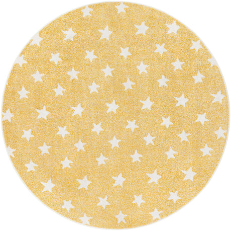 Soft Yellow 6' 1 x 6' 1 Whimsy Kids Round Rug
