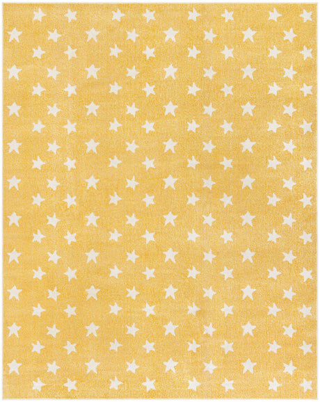 Soft Yellow 7' 10 x 10' Whimsy Kids Rectangle Area Rug for Baby Nursery, Toddler Playroom, Bedrooms