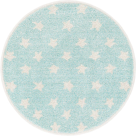 Clear Blue 2' 2 x 2' 2 Whimsy Kids Round Rug