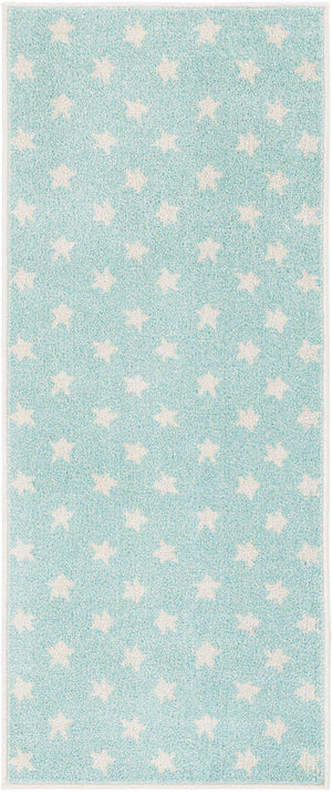 Clear Blue 2' 2 x 5' 1 Whimsy Kids Runner Rug