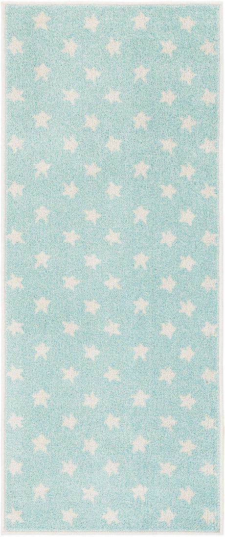 Clear Blue 2' 2 x 5' 1 Whimsy Kids Runner Rug