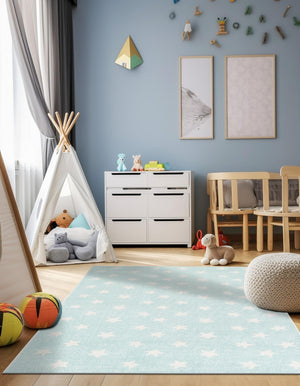 Clear Blue 2' 2 x 3' 1 Whimsy Kids Rectangle Rug