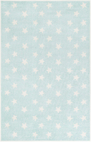 Clear Blue 5' 3 x 8' Whimsy Kids Rectangle Rug
