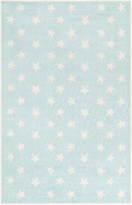 Clear Blue 5' 3 x 8' Whimsy Kids Rectangle Rug