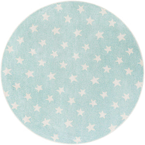 Clear Blue 6' 1 x 6' 1 Whimsy Kids Round Rug