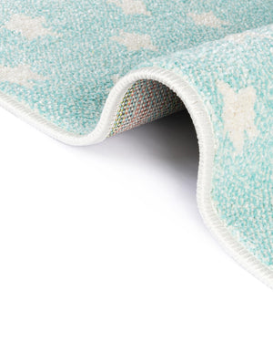 Clear Blue 2' 2 x 5' 1 Whimsy Kids Runner Rug