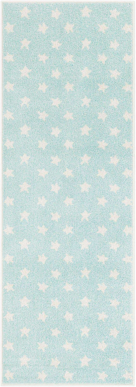 Clear Blue 2' 2 x 6' 1 Whimsy Kids Runner Rug