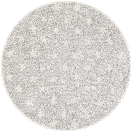 Cloud Gray 3' 3 x 3' 3 Whimsy Kids Round Area Rug for Baby Nursery, Toddler Playroom, Bedrooms