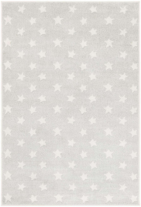 Cloud Gray 4' 1 x 6' 1 Whimsy Kids Rectangle Area Rug for Baby Nursery, Toddler Playroom, Bedrooms
