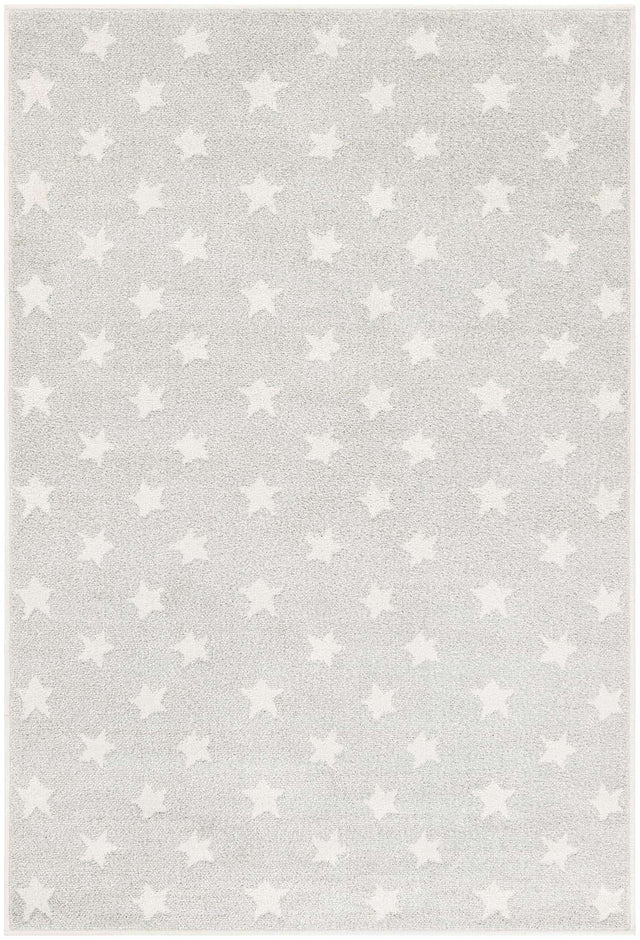 Cloud Gray 4' 1 x 6' 1 Whimsy Kids Rectangle Area Rug for Baby Nursery, Toddler Playroom, Bedrooms
