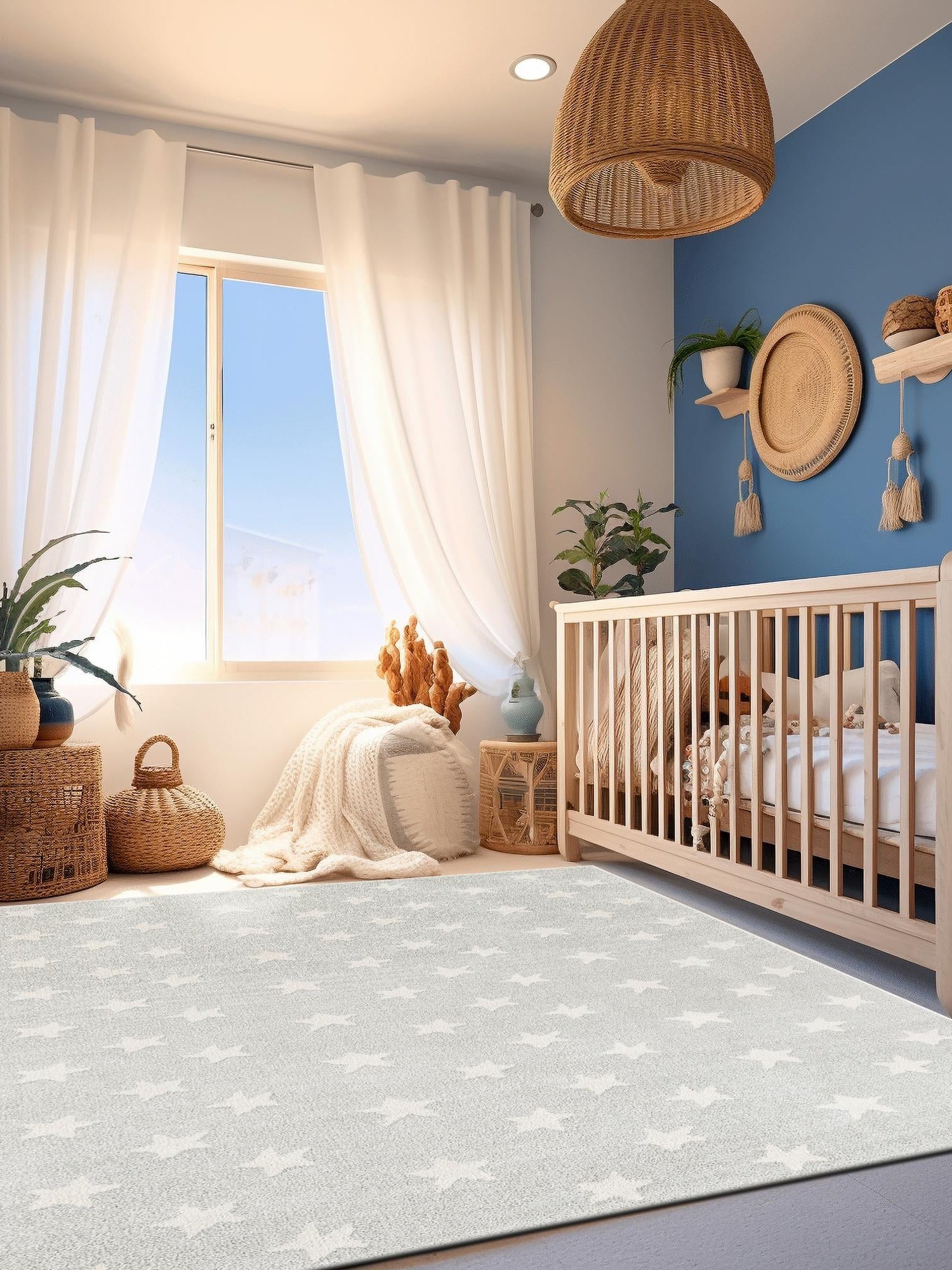Cloud Gray 7' 10 x 10' Whimsy Kids Rectangle Area Rug for Baby Nursery, Toddler Playroom,  Bedrooms Playful Fun Design Easy Clean Carpet for Sale at Rug Engine