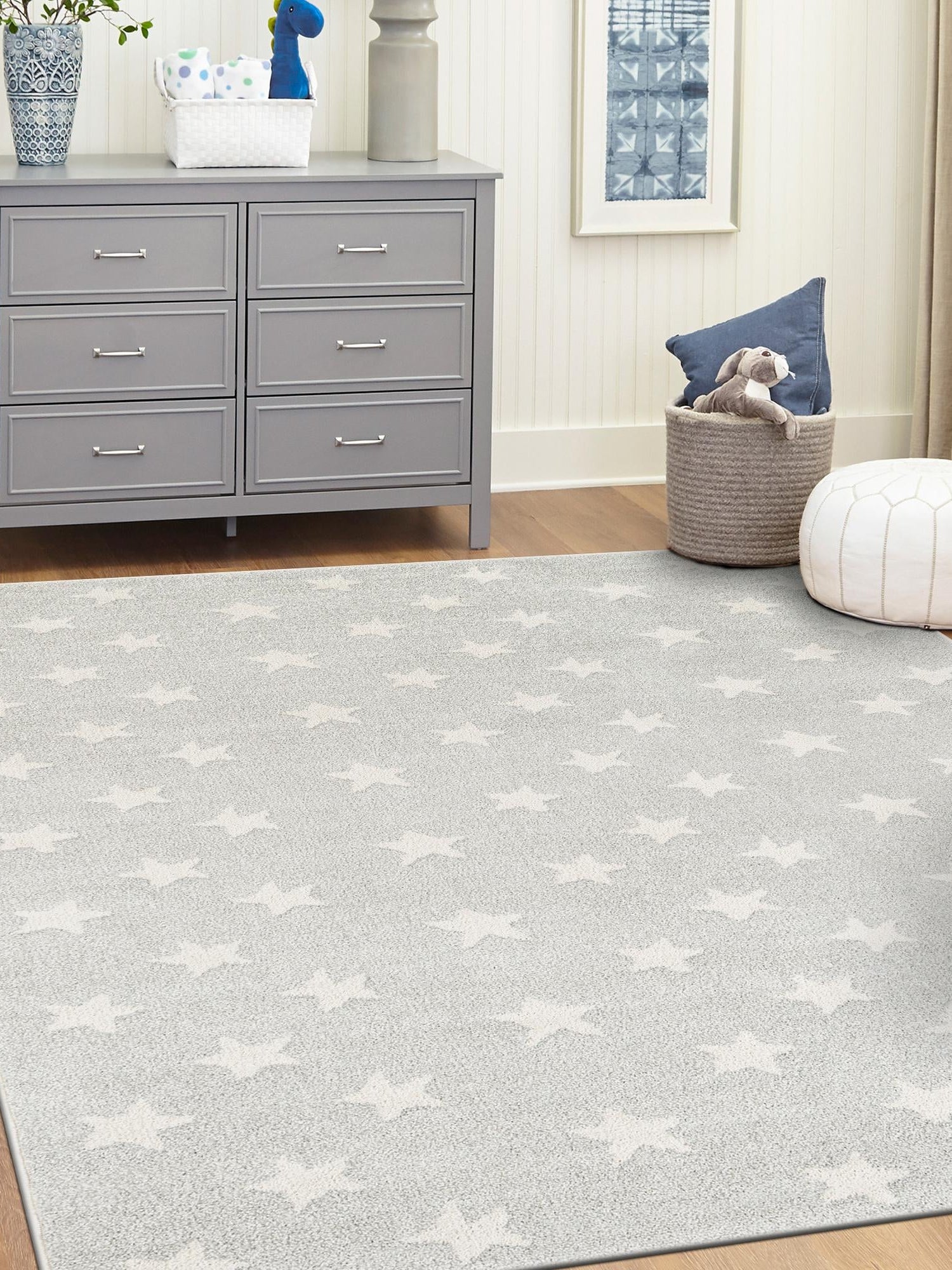 Cloud Gray 7' 10 x 10' Whimsy Kids Rectangle Area Rug for Baby Nursery, Toddler Playroom,  Bedrooms Playful Fun Design Easy Clean Carpet for Sale at Rug Engine
