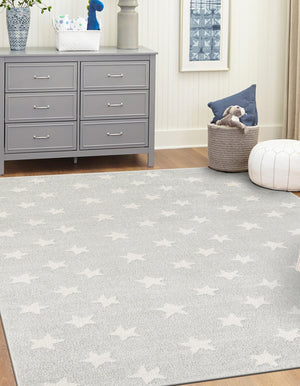 Cloud Gray 8' x 10' Whimsy Kids Rectangle Rug