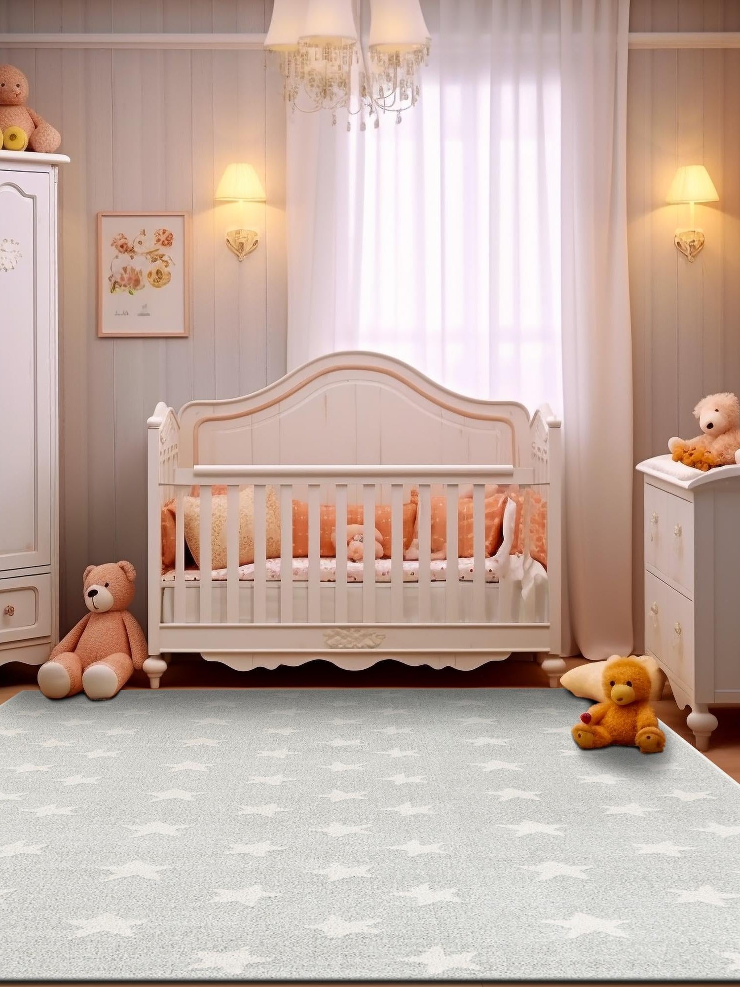 Cloud Gray 7' 10 x 10' Whimsy Kids Rectangle Area Rug for Baby Nursery, Toddler Playroom,  Bedrooms Playful Fun Design Easy Clean Carpet for Sale at Rug Engine