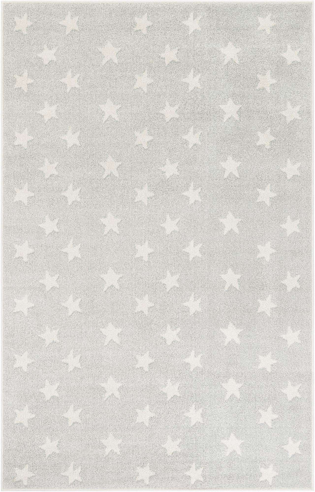 Cloud Gray 5' 3 x 8' Whimsy Kids Rectangle Area Rug for Baby Nursery, Toddler Playroom, Bedrooms