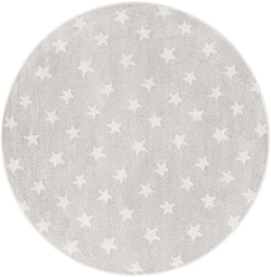 Cloud Gray 6' 1 x 6' 1 Whimsy Kids Round Rug