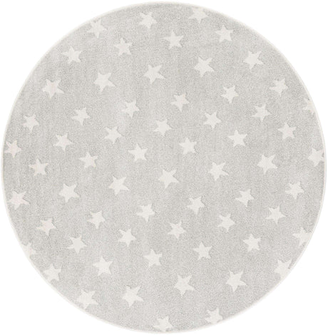 Cloud Gray 6' 1 x 6' 1 Whimsy Kids Round Rug