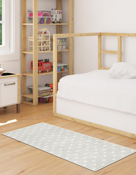 Cloud Gray 2' 2 x 6' 1 Whimsy Kids Runner Area Rug for Baby Nursery, Toddler Playroom,  Bedrooms Playful Fun Design Easy Clean Carpet for Sale at Rug Engine