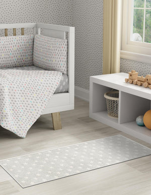 Cloud Gray 2' 2 x 5' 1 Whimsy Kids Runner Rug