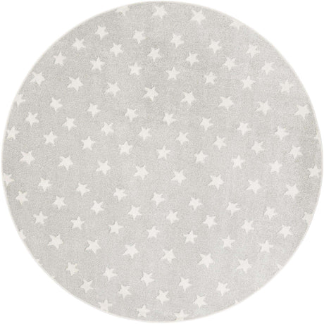 Cloud Gray 8' x 8' Whimsy Kids Round Rug