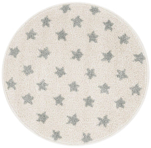 Daisy White 2' 2 x 2' 2 Whimsy Kids Round Area Rug for Baby Nursery, Toddler Playroom, Bedrooms