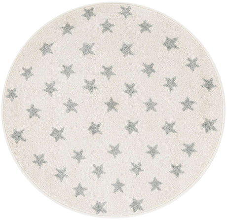 Daisy White 3' 3 x 3' 3 Whimsy Kids Round Rug