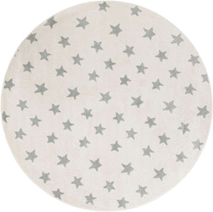 Daisy White 6' 1 x 6' 1 Whimsy Kids Round Rug
