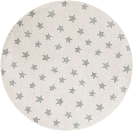 Daisy White 6' 1 x 6' 1 Whimsy Kids Round Rug