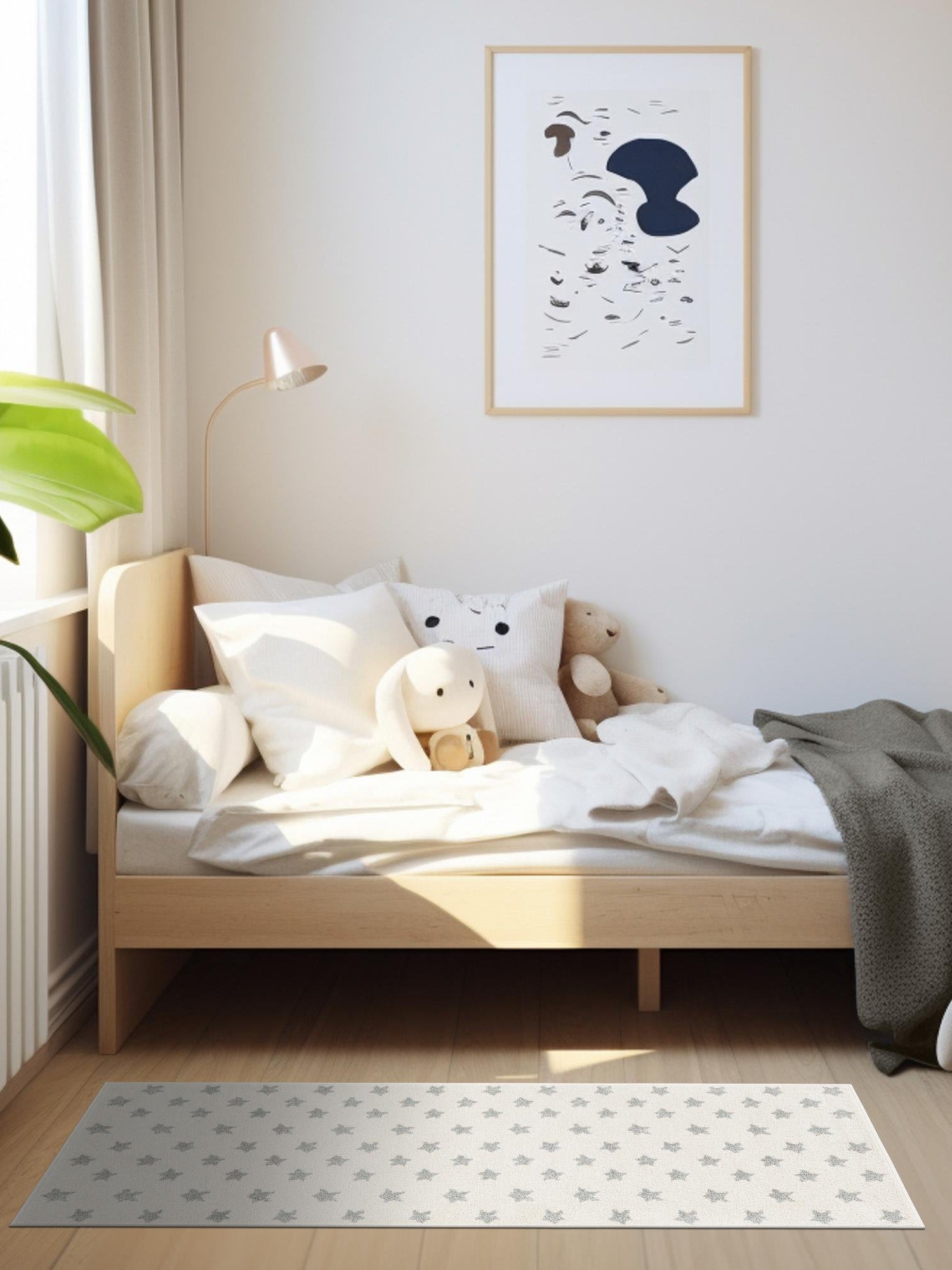 Daisy White 2' 2 x 6' 1 Whimsy Kids Runner Area Rug for Baby Nursery, Toddler Playroom, Bedrooms