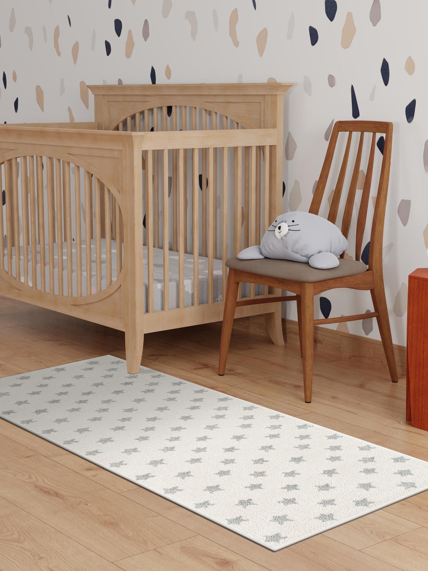 Daisy White 2' 2 x 6' 1 Whimsy Kids Runner Area Rug for Baby Nursery, Toddler Playroom, Bedrooms