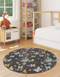 Charcoal Gray 3' 3 x 3' 3 Whimsy Kids Round Rug