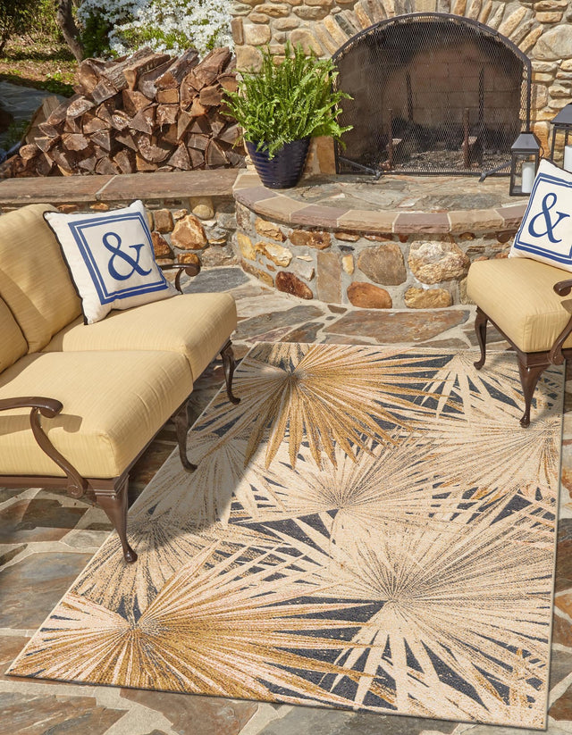 Multicolor 2' x 3' 1 Outdoor Botanical Rectangle Area Rug Weather Resistant for Patio, Deck, Terrace, Balcony, Porch Polypropylene Garden Floral Tropical Carpet for Sale at Rug Engine