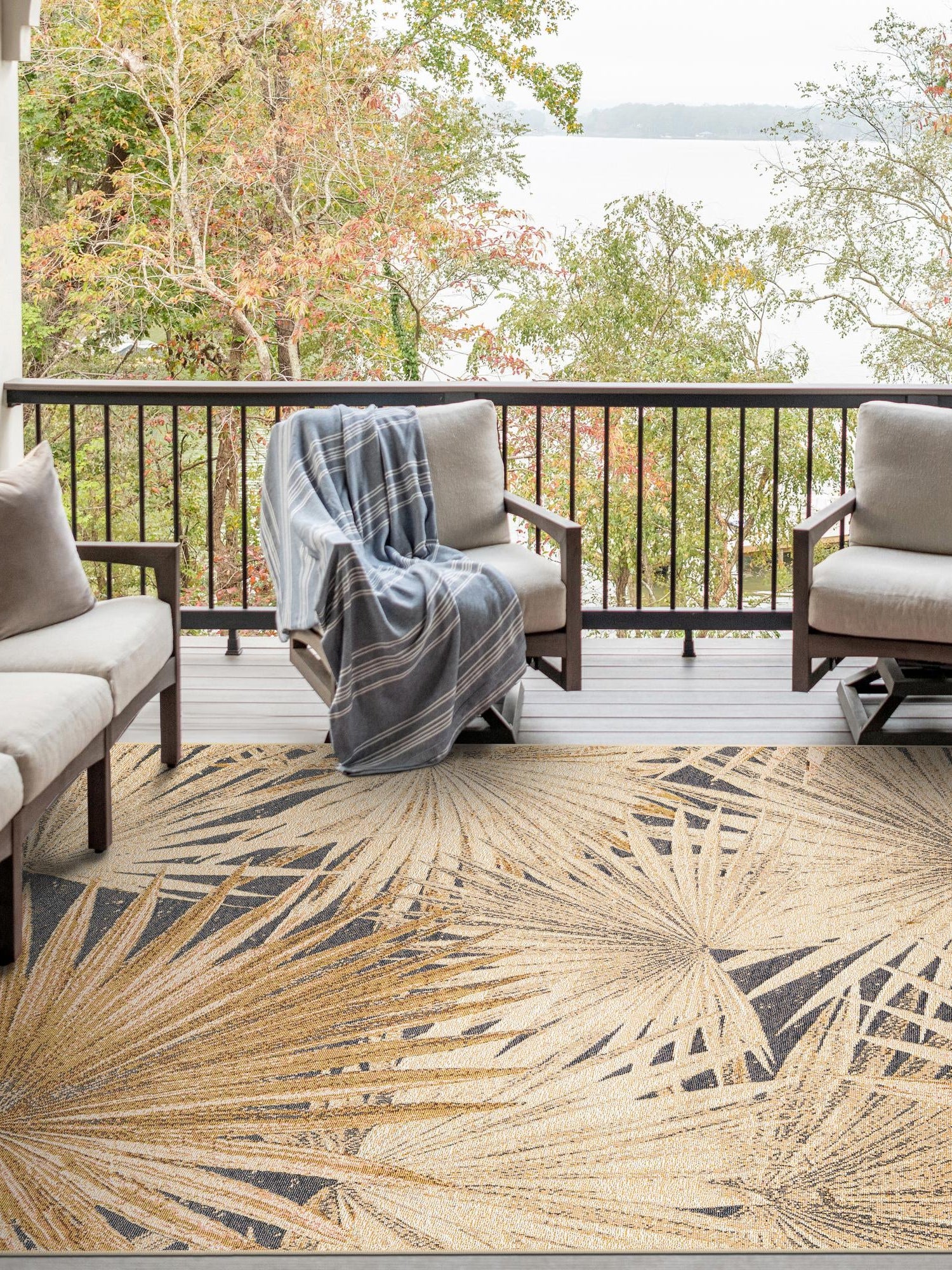 Multicolor 2' x 3' 1 Outdoor Botanical Rectangle Area Rug Weather Resistant for Patio, Deck, Terrace, Balcony, Porch Polypropylene Garden Floral Tropical Carpet for Sale at Rug Engine