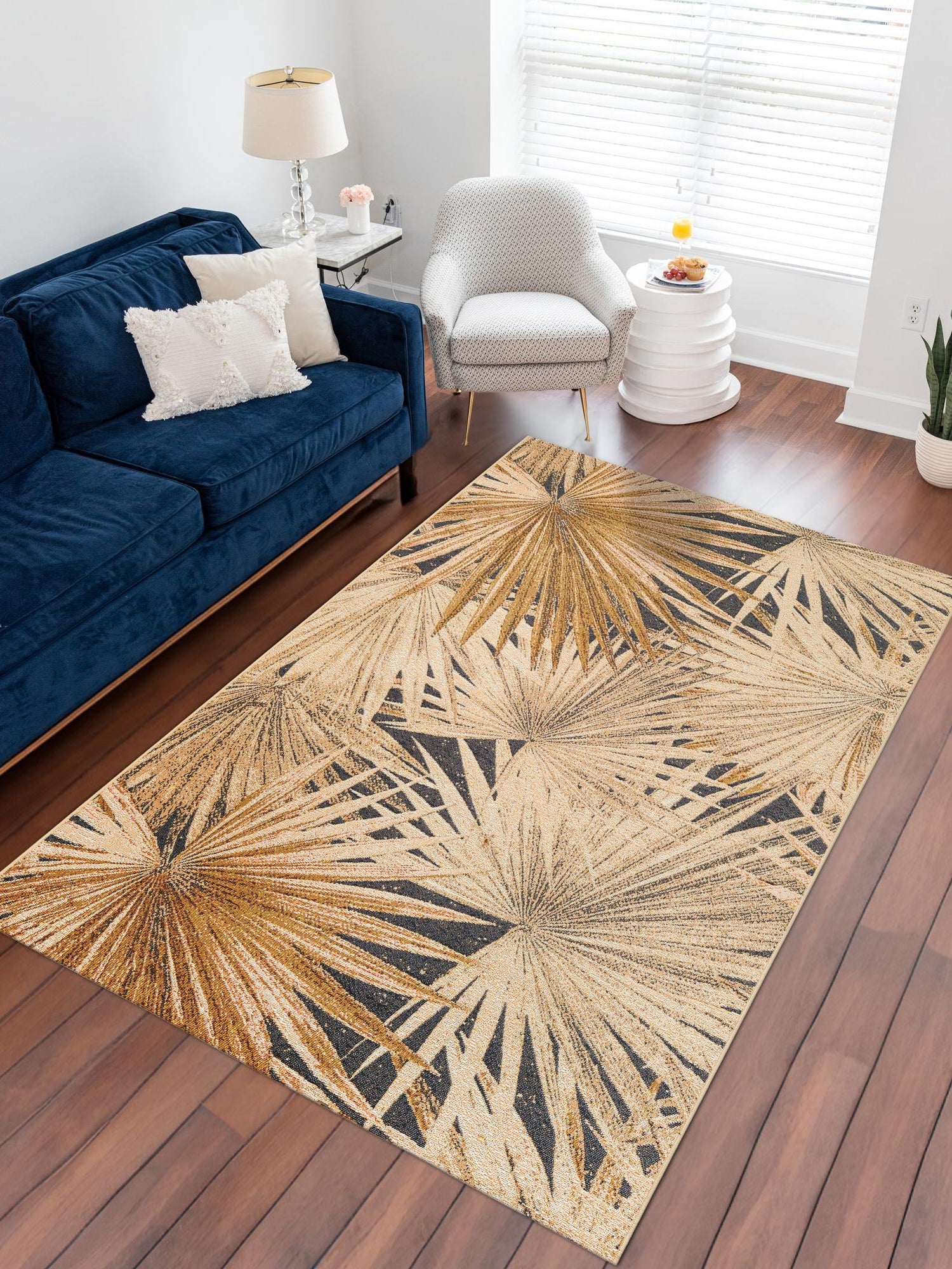 Multicolor 5' 1 x 8' Outdoor Botanical Rectangle Area Rug Weather Resistant for Patio, Deck, Terrace, Balcony, Porch Polypropylene Garden Floral Tropical Carpet for Sale at Rug Engine
