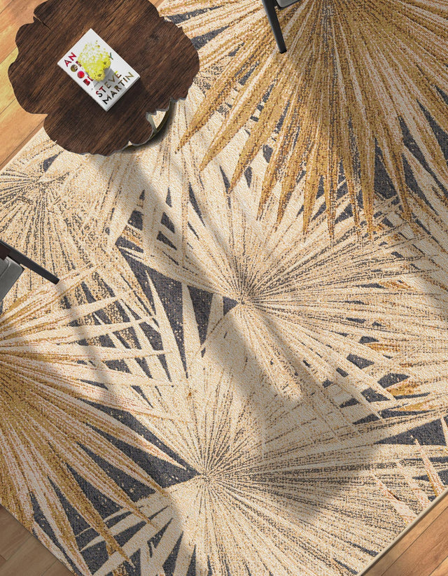 Multicolor 4' 1 x 6' 1 Outdoor Botanical Rectangle Area Rug Weather Resistant for Patio, Deck, Terrace, Balcony, Porch Polypropylene Garden Floral Tropical Carpet for Sale at Rug Engine
